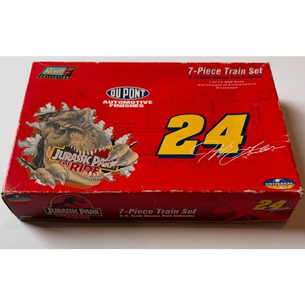 Vtg 1997 Revell Collection Jurassic Park the Ride Jeff Gordon #24 7pc Train Set